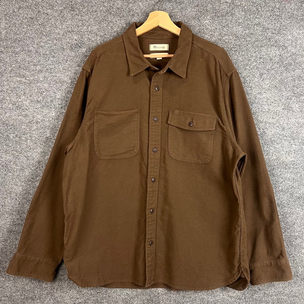 Madewell Heavy Easy Fit Work Shirt Men XL Excellent Long Sleeve Cotton Button Up